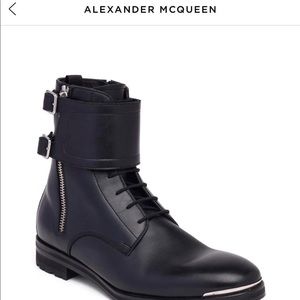 Alexander McQueen mens leather combat boots